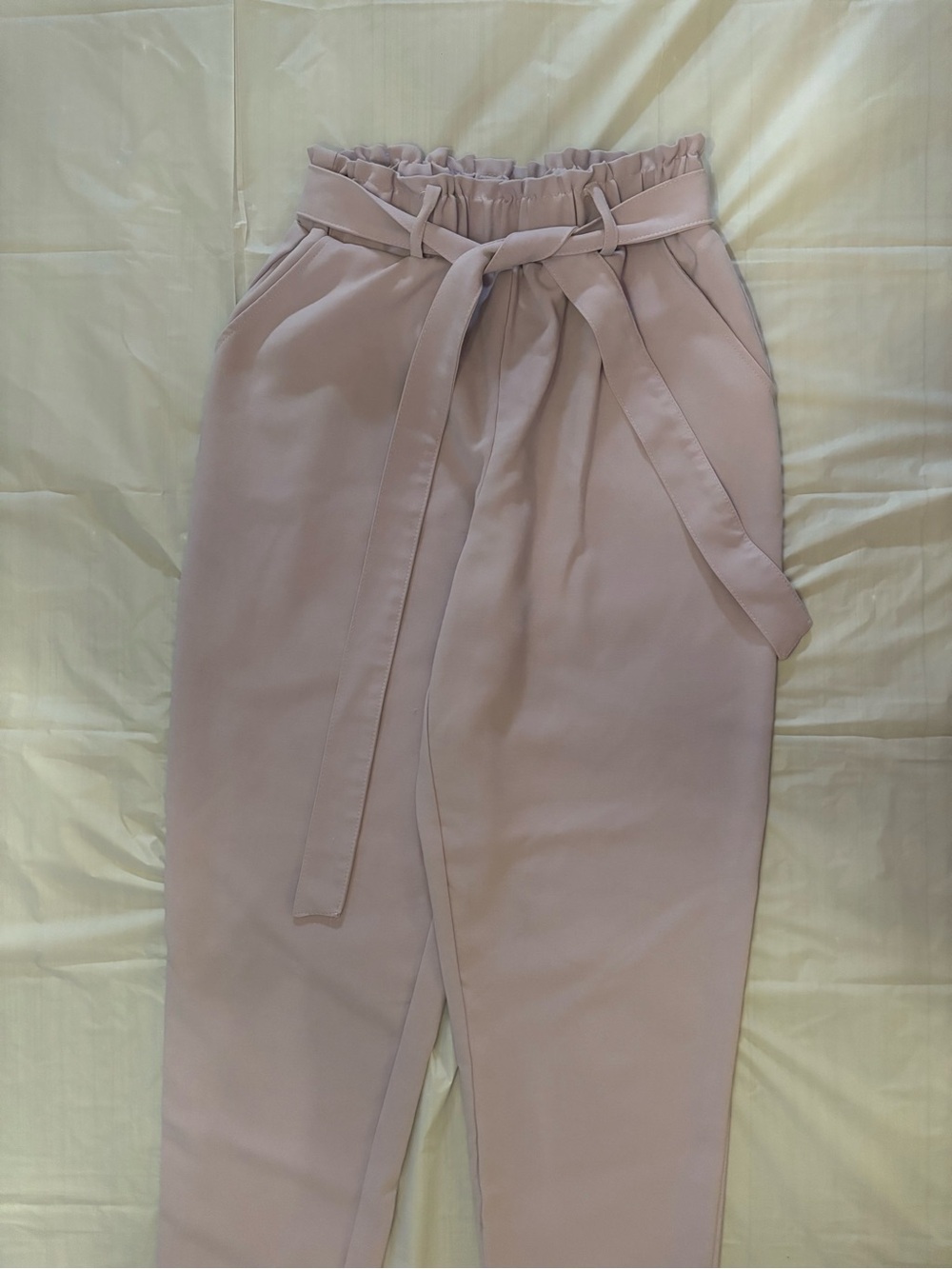 SO Paperbag Waist Trousers in Pale Mauve